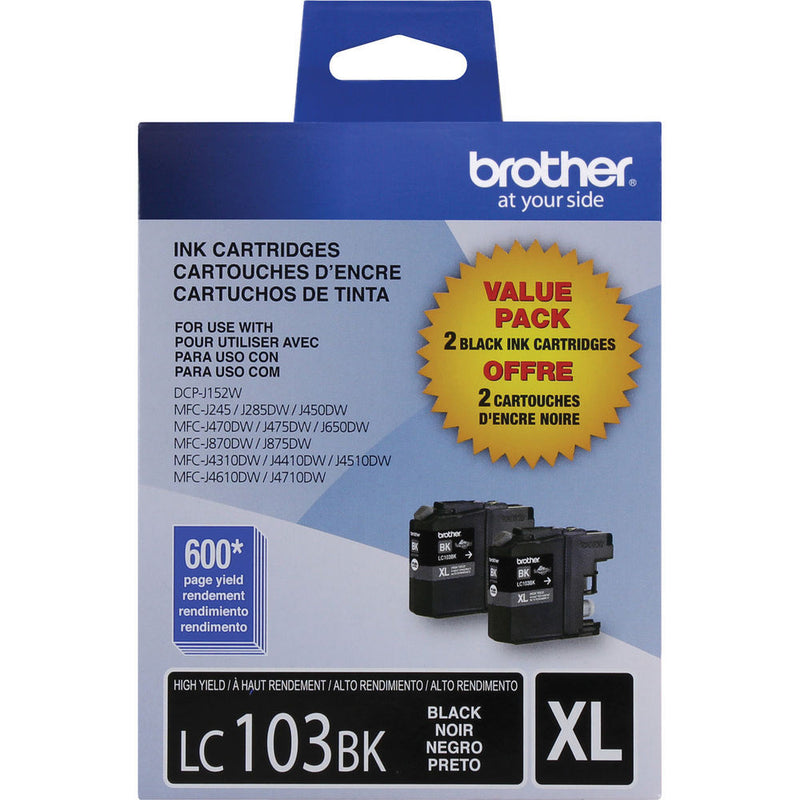Brother LC103BK Innobella High Yield XL Ink Cartridge (2-Pack, Black)