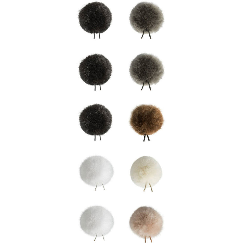 Bubblebee Industries Windbubbles All-Stars Faux-Fur Windscreens for 8 to 13mm Lav Mics (10-Pack)