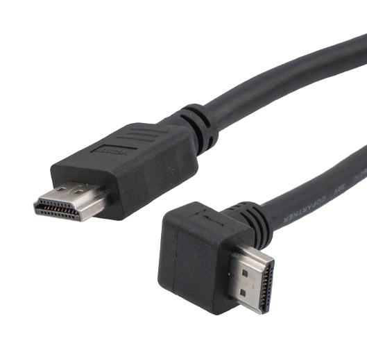 L-COM HD21ZRAU-MM-BLK-05M Hdmi 2.1 Cable M/RA-UP-M Lszh BLK 0.5M 52AK0514 New