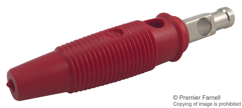 Hirschmann Test and Measurement 930727101 930727101 Banana Connector 4mm Plug Cable Mount 30 A 60 VDC Nickel Plated Contacts Red