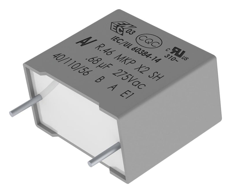 Kemet R46KR368050M1K R46KR368050M1K Safety Capacitor Metallized PP Radial Box - 2 Pin 0.68 &Acirc;&micro;F &plusmn; 10% X2 Through Hole