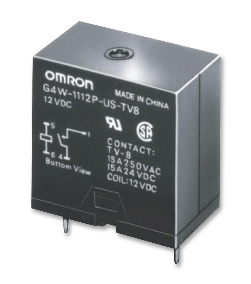 Omron Electronic Components G4W2212PUSTV5 DC12 General Purpose Relay G4W Series Power Non Latching DPST-NO 12 VDC 15 A