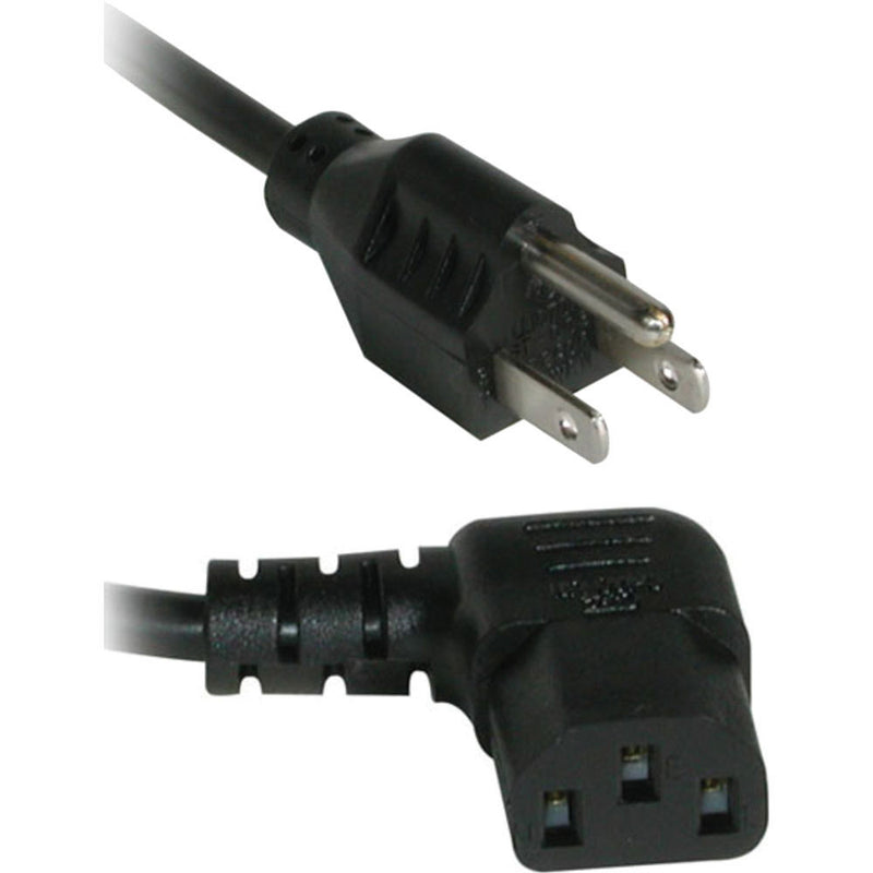 C2G 18 AWG Universal Right-Angle Power Cord (NEMA 5-15P to IEC320C13R, Black, 10')