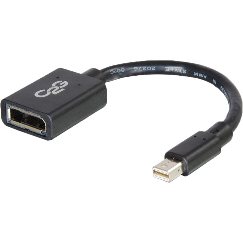 C2G 6" Mini Displayport Male To DP Female (Black)