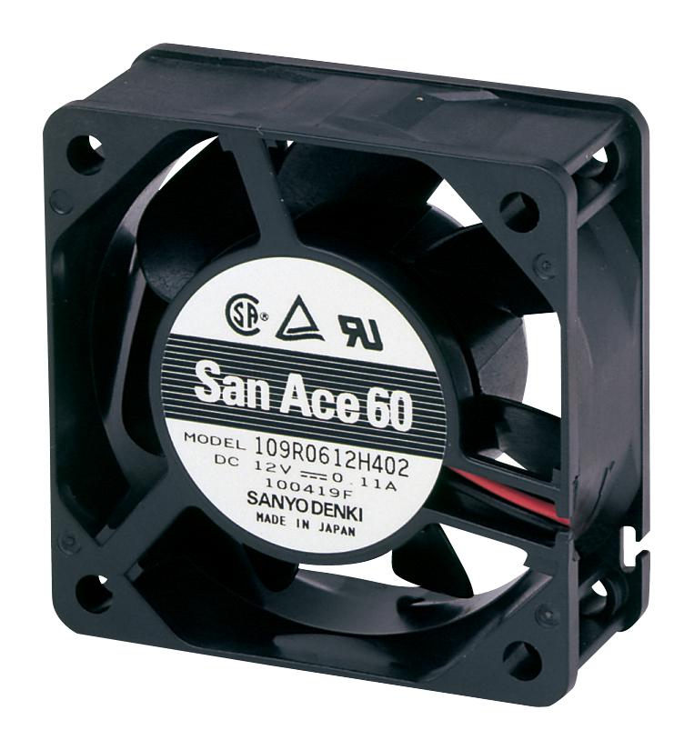 Sanyo Denki - Sanace Fans 109P0612S701 Axial Fan 12 VDC DC 60 mm 15 36 dBA 17 cu.ft/min