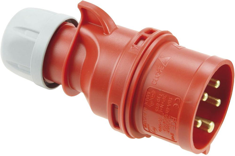 PCE 015-6 Pin & Sleeve Connector 16 A 400 V Cable Mount Plug 3P+N+E Red