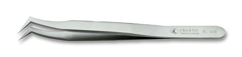 IDEAL-TEK 6 SA Tweezer Precision Fine Curved 115 mm Stainless Steel Body Tip