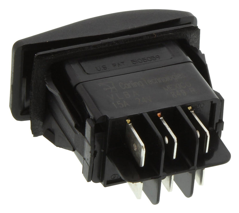 Carling Technologies VLBAS00C-AZC00-000 Rocker Switch Dpdt 15A 24V Black