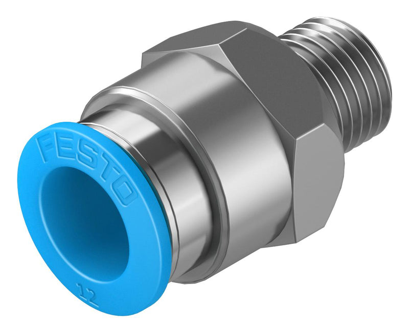 Festo QS-1/4-12 Pneumatic Fitting Push-In R1/4 14 bar 12 mm Brass QS
