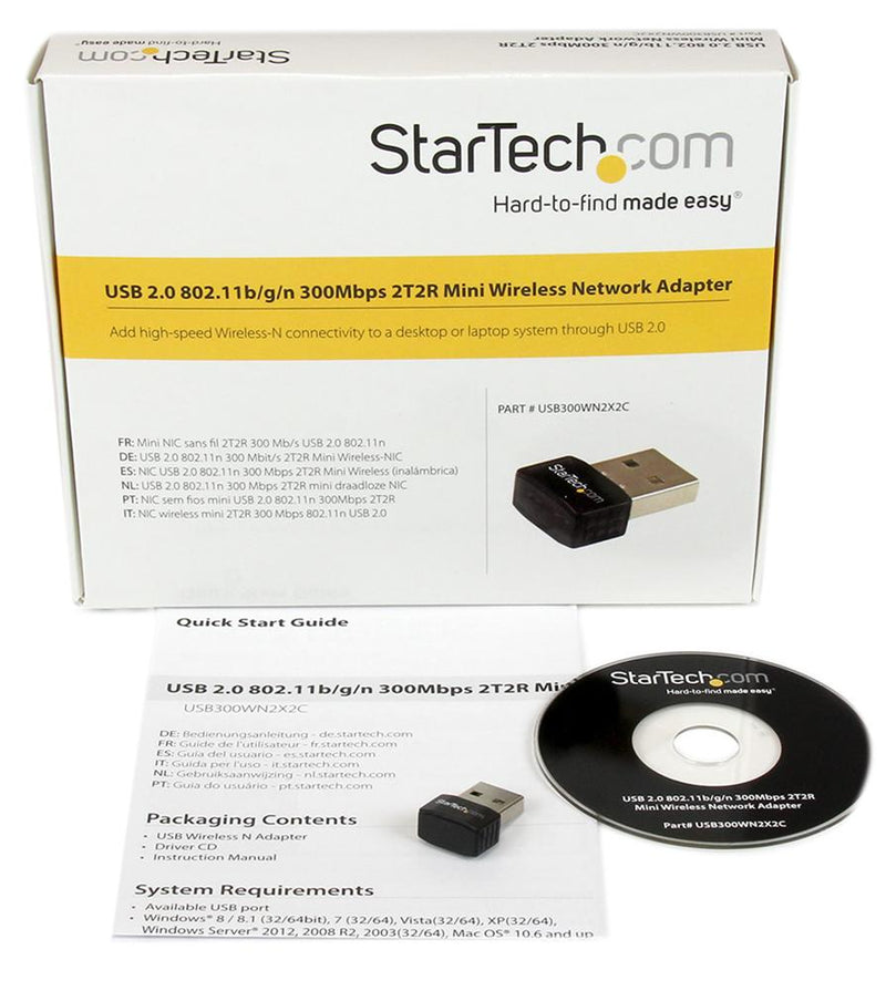 Startech USB300WN2X2C USB300WN2X2C Mini Wireless-N Network Adapter USB 2.0 300 Mbps