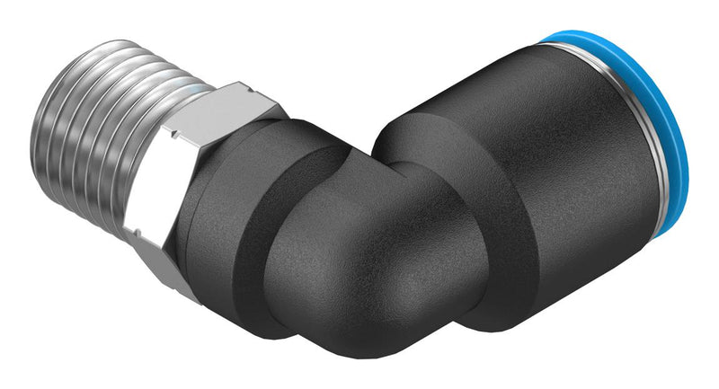 Festo 153051 Pneumatic Fitting Push-In L-Fitting R1/4 14 bar 10 mm PBT (Polybutylene Terephthalate) QSL