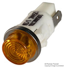 VCC (VISUAL Communications COMPANY) 1050QC3 Neon Indicator Non-Relampable 125 VAC Quick Connect Amber 12.7 mm Round With Flat Top