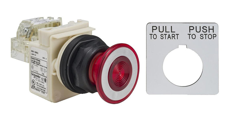Schneider Electric 9001SKR9P35RH13 9001SKR9P35RH13 PB Switch Spdt PUSH-PULL RED New
