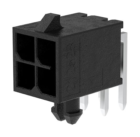 Molex 212528-0400 Pin Header Power Wire-to-Board 3 mm 2 Rows 4 Contacts Through Hole Right Angle