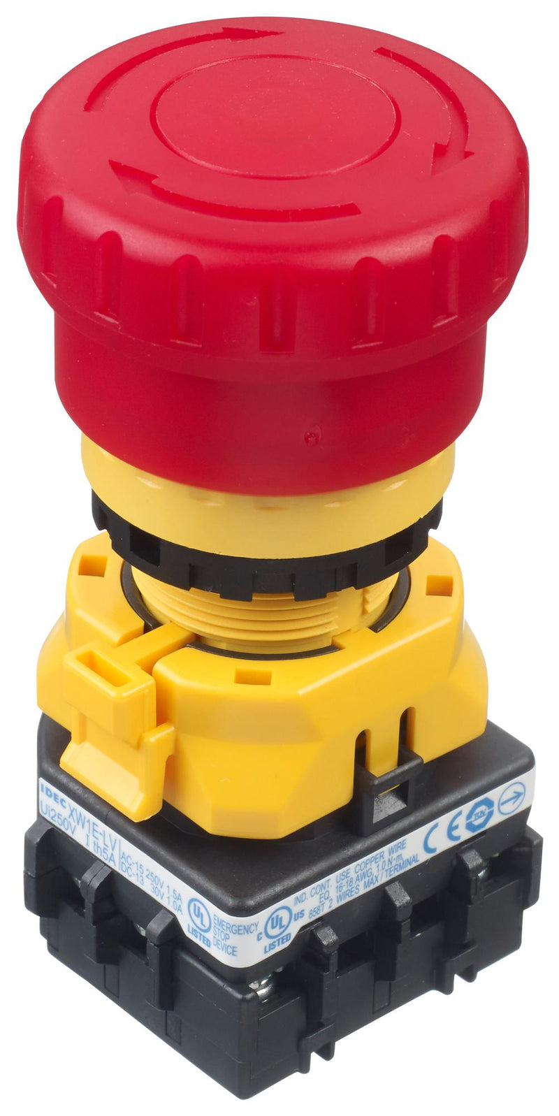 Idec XW1E-LV402Q4MFR Emergency Stop Switch DPST-NC Push-Pull Screw 5 A 125 V
