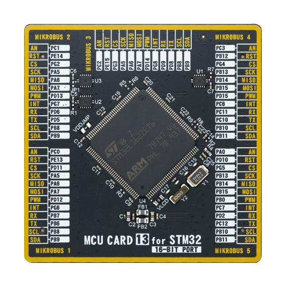 Mikroelektronika MIKROE-4647 Add-On Board Mikroe MCU Card 13 STM32 STM32L162ZET6 2 x 168 Pin Mezzanine Connector New