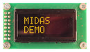 Midas MCOB20805AV-EYS Alphanumeric Oled 8 x 2 Yellow on Black 5V SPI English Euro Japanese 5.56 mm