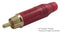 AMPHENOL ACPR-RED RCA (Phono) Audio / Video Connector, 2 Contacts, Plug, Gold Plated Contacts, Metal Body, Red