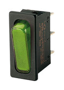 Marquardt 01830.3118-02 Rocker Switch Illuminated Spst On-Off Transparent Green Panel 20 A