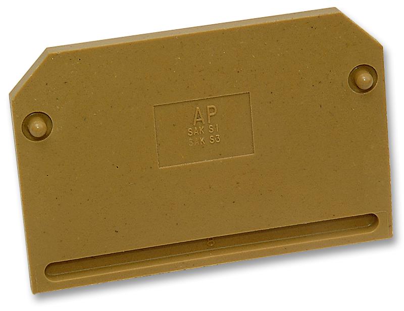 Weidmuller 019132 AP (SAKS3) 019132 (SAKS3) End Plate / Partition for Use With SAKS1 and SAKS3 Fuse Terminals Brown