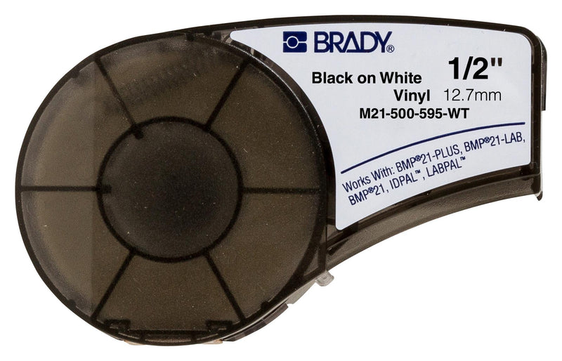 Brady M21-500-595-WT M21-500-595-WT Tape 12.7MM X 6.4M Vinyl Film BLK/WHT