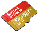 Sandisk SDSQXAF-032G-GN6MA SDSQXAF-032G-GN6MA Extreme Microsdhc Class 10 U3 V30 Memory Card 32GB 90MB/s 60MB/s