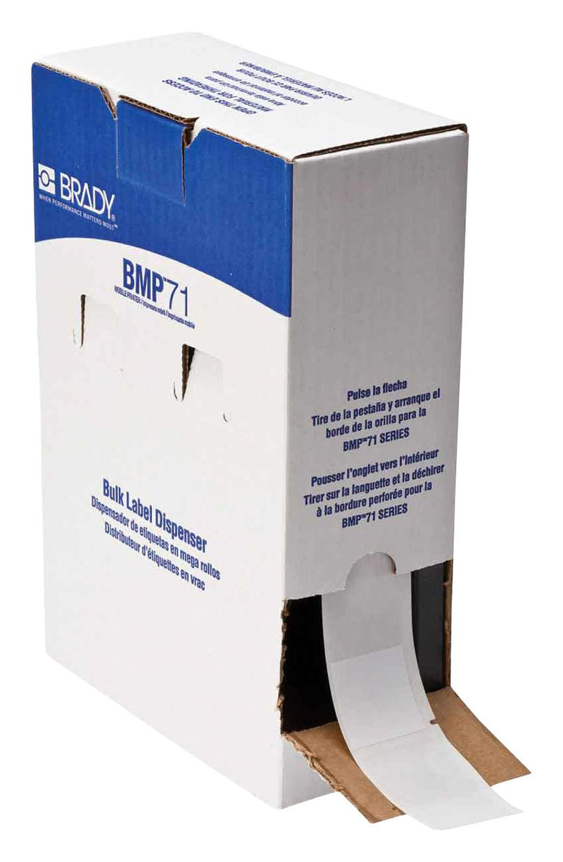 Brady BM71-109-427 Label Printer Tape Self-Laminating White / Transparent 101.6 mm x 38.1 Vinyl New