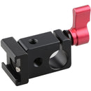 CAMVATE 15mm Rod Clamp with Cold Shoe Base (Red Lever)