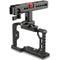 CAMVATE a6500 Handheld Camera Cage with QR Cheese Handle (Black, Red Knob)