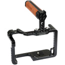 CAMVATE Cage Kit With Wood Top Handle And Shoe Mounts For Panasonic Lumix GH5