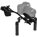 CAMVATE Handheld Shoulder Mount Rig with Manfrotto QR Plate & Rubber Handgrips for HDSLR Camera & DV Camcorder