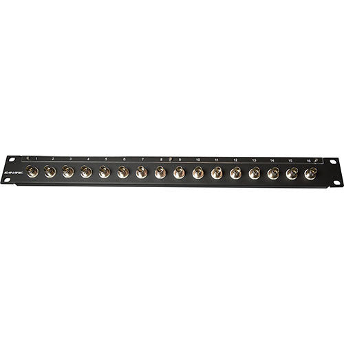 Canare 161U-BJRK 12G A/V BNC Stand-Off Panel with Receptacles (1 RU, 16 Receptacles)