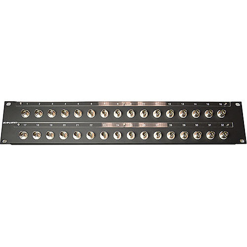 Canare 322U-BJRK 12G A/V BNC Stand-Off Panel with Receptacles (2 RU, 32 Receptacles)