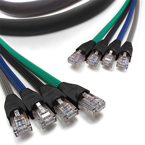 FLEXYGY 404CAT5E-4RJ Rugged 4-Channel Cat 5e RJ45 Snake Cable (150')