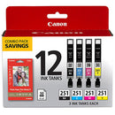 Canon CLI-251 CMYK 12-Cartridge Ink Set