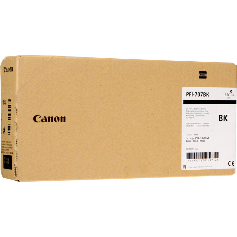 Canon PFI-707BK Black Ink Cartridge (700 mL)