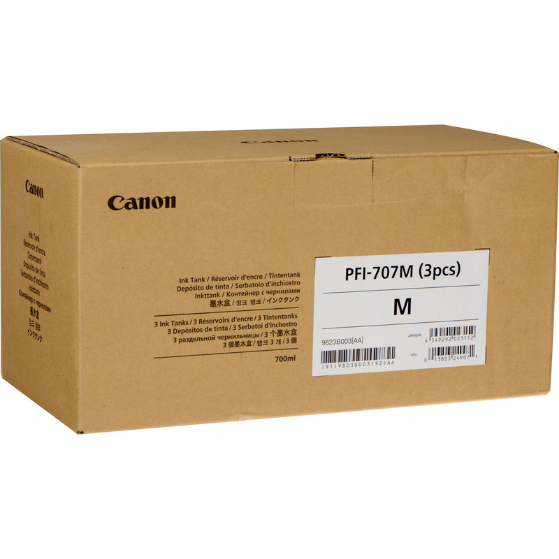 Canon PFI-707M Magenta Ink Cartridge (700 mL, 3-Pack)