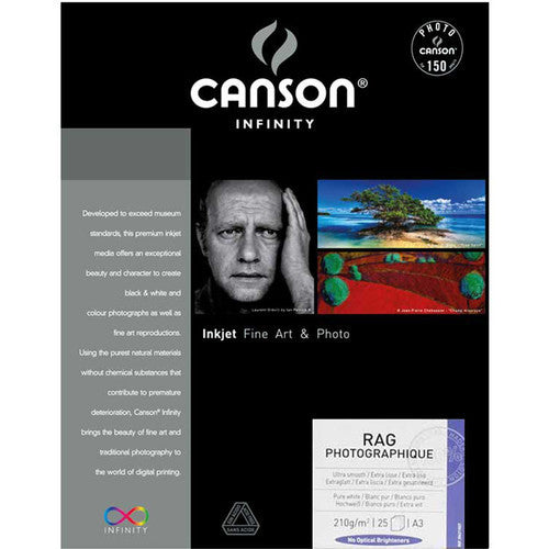 Canson Infinity Rag Photographique Paper (210 gsm, 13 x 19", 25 Sheets)