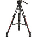 Cartoni Focus 12, 2-Stage Aluminum 100mm Smart Stop Tripod,Smart Lock Mid-Level Spreader, Pan Bar Soft Ca