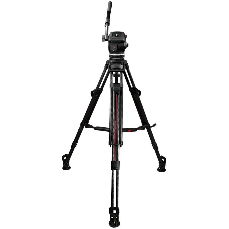 Cartoni Focus 18, 2-Stage Aluminum 100mm Smart Stop Tripod, Smart Lock Mid-Level Spreader, Pan Bar Soft Ca