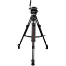 Cartoni Focus 22, 2-Stage Carbon Fiber 100mm Smart Stop Tripod, Smart Lock Mid-Level Spreader, Pan Bar S