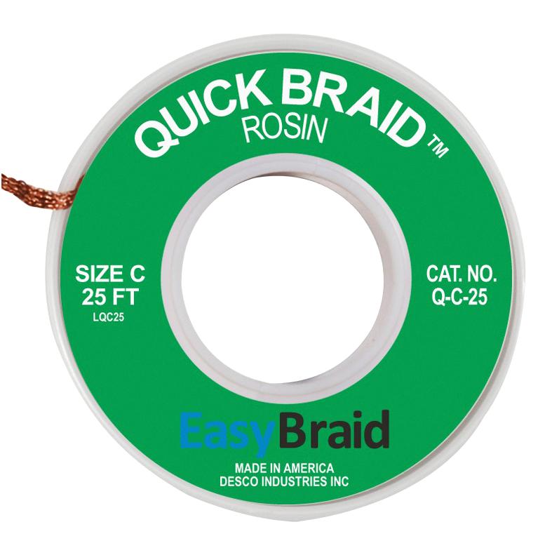 Easybraid Q-C-25 Desoldering Braid 0.075" X 25FT Green