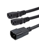 L-COM C14-C132-15-6F Split PWR Cord IEC C14-IEC C13 15A 6 New