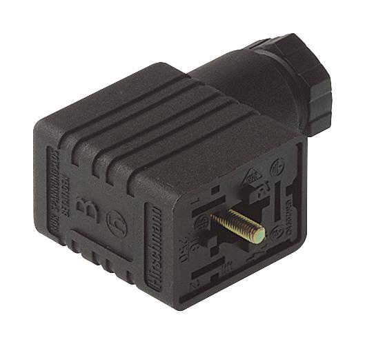 Hirschmann GM 209 NJ Rectangular Power Connector Black 2 Contacts GDM Cable Mount Screw Receptacle