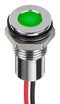 Apem Q6F5CXXHG12E LED Panel Mount Indicator Green 12 VDC 6 mm 20 mA 350 mcd IP67