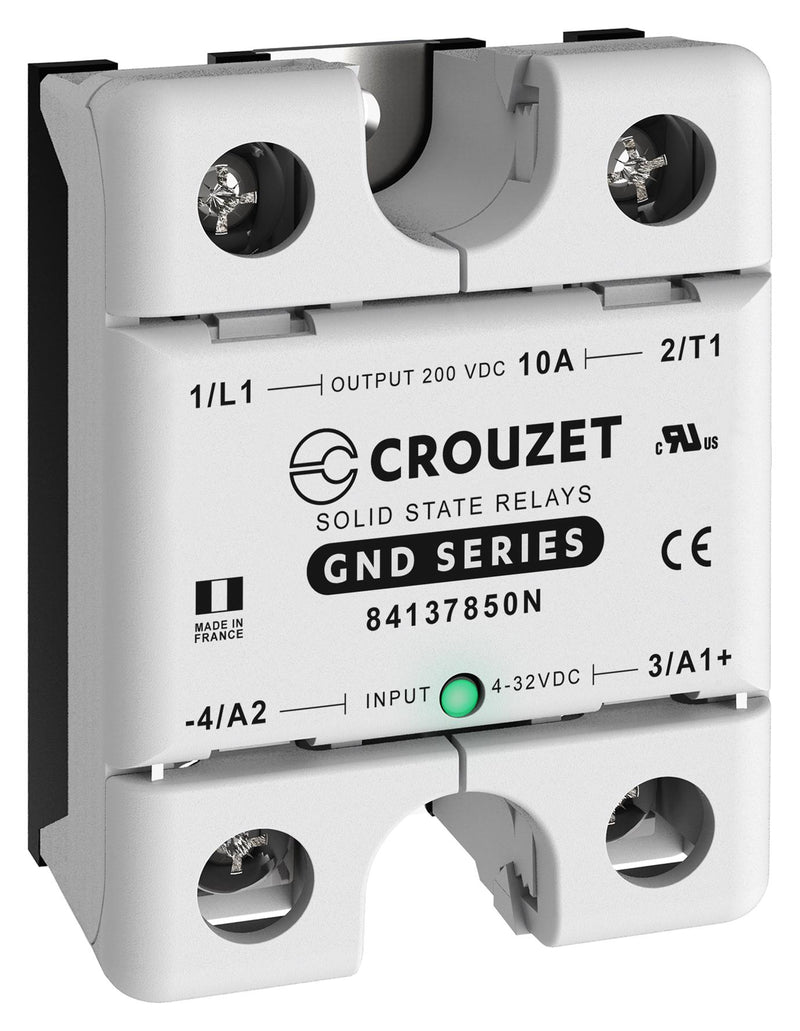 Crouzet Automation 84137850N Solid State Relay 10 A 200 VDC Panel Mount Screw DC Switch