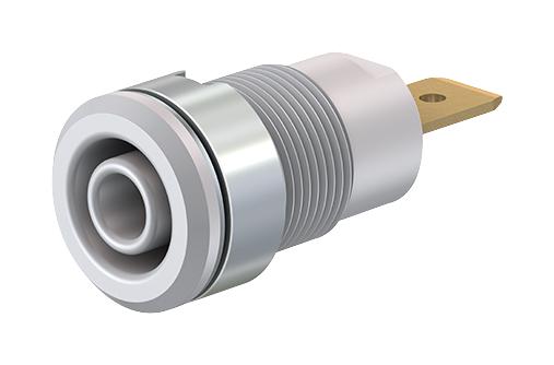 Staubli 23.3060-29 4MM Banana Jack Panel Mount 32 A 1 KV Gold Plated Contacts White 40AH1765