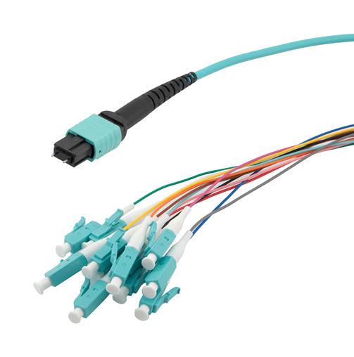 L-COM MPM12OM3-09LCR-10 MPM12OM3-09LCR-10 Fibre Cord MPO Plug TO LC 12FIBRES10M