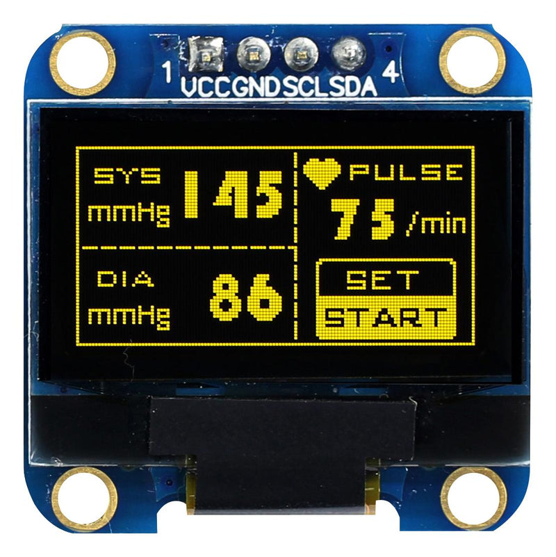 Midas MDOB128064V2V-YI Graphic Oled 128 x 64 Pixels Yellow on Black 3V I2C 27.3mm -40 &deg;C