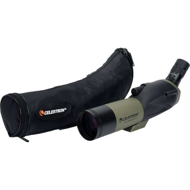 Celestron Ultima 65 18-55x65mm Spotting Scope and Smartphone Adapter Kit (Angled Viewing)